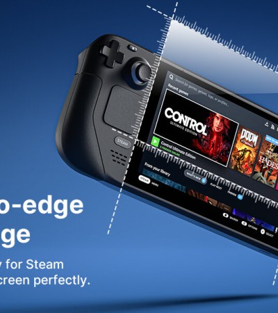 JSAUX Steam Deck Anti Glare Screen Protector (2-Packs) Matte Tempered Glass 9H Hardness with Guiding Frame for Easy Installation Scratch Resistant Protecter with Toolkits