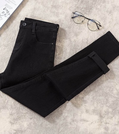 2022春夏新款牛仔女式高腰紧身长裤