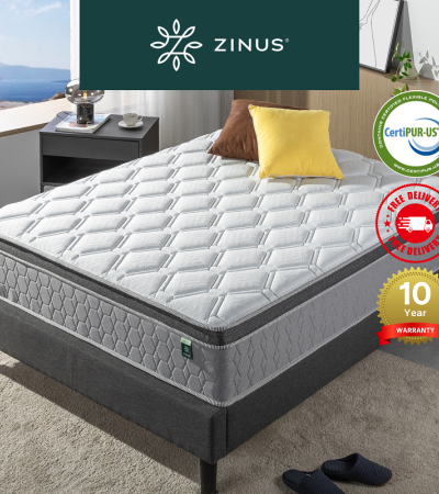 Zinus 30cm Euro Top Latex and Memory Foam Hybrid Pocketed Spring Mattress (12inch) - Single , Super Single , Queen , King size
