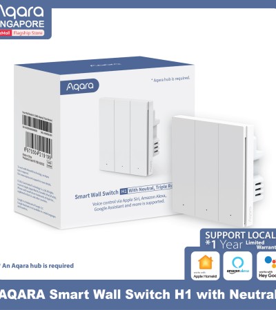 AQARA Smart Wall Switch H1 (Triple rocker / Gang) Support Apple HomeKit, Alexa, Google (Smart Light Switches)